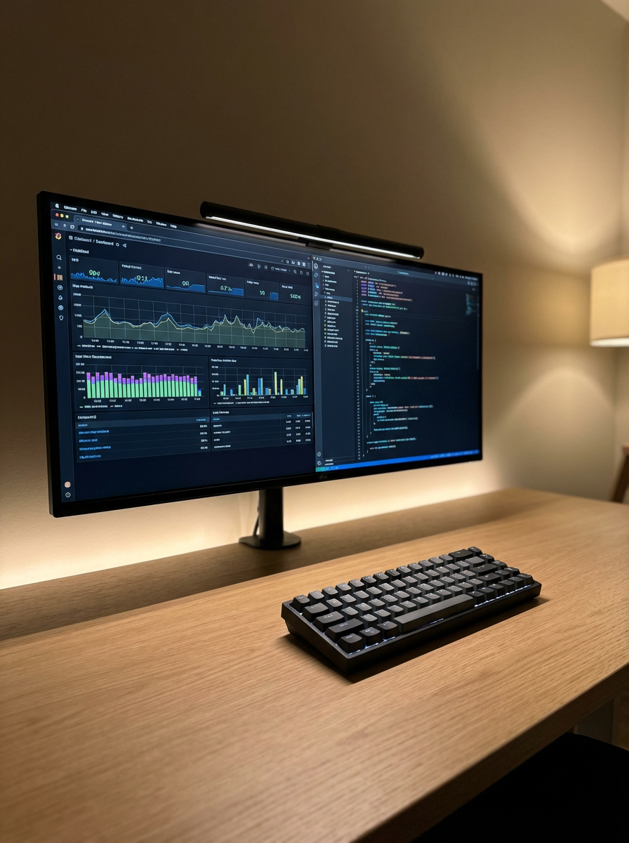 Arbeitsumgebung – minimales Desk-Setup